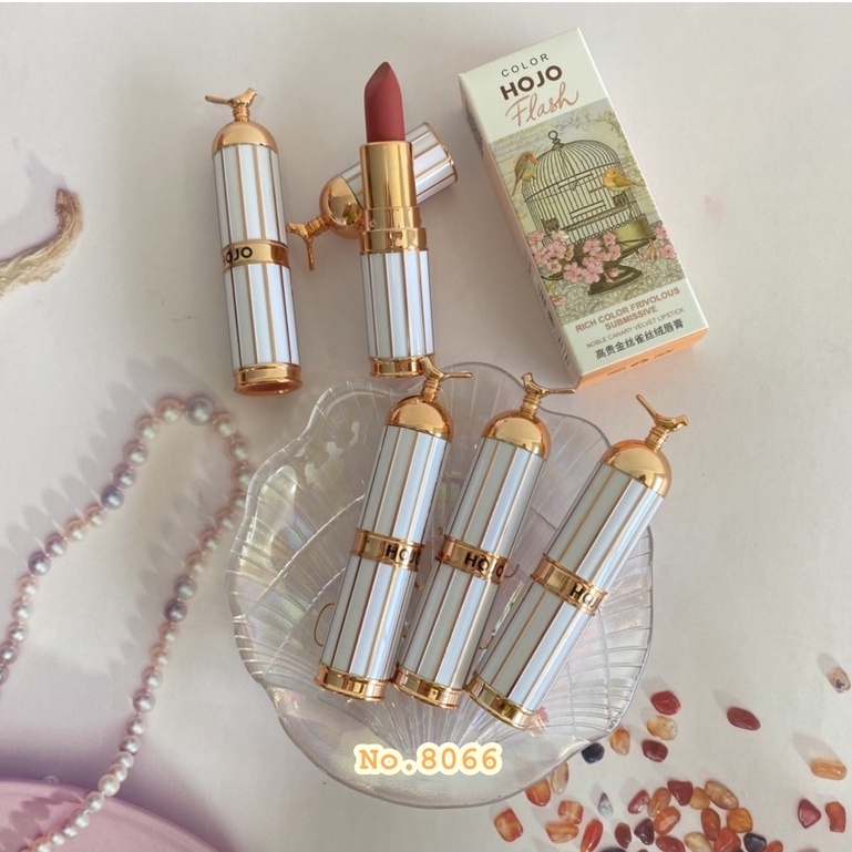 ลิปสติกเนื้อกำมะหยี่-8066-ใหม่-ของแท้-hojo-lipstick-noble-canary-velvet-เนื้อนุ่มละมุน-สีชัดแน่น-ติดทน-กันน้ำ