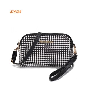 JUST STAR กระเป๋าสะพายข้าง Houndstooth กระเป๋าถือขนาดเล็กผู้หญิงแฟชั่น2022ใหม่ขายส่งกระเป๋าสะพายข้างสีตัดกันใต้วงแขนกระเป๋าใบเล็ก