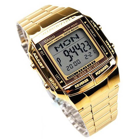 นาฬิกา-สายสแตนเลส-db-360g-9a-เรือนทอง-digital-casio-standard-data-bank-แท้-100-ประกัน-1-ปี