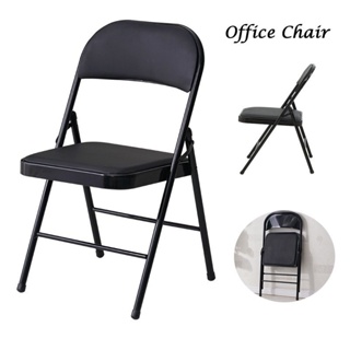 สินค้า เก้าอี้พับ เก้าอี้เหล็กสีดำ เก้าอี้ทำงาน มีพนักพิง เก้าอี้พับได้ เก้าอี้สำนักงาน เก้าอี้ประชุม 44x42x78 ซม chair xliving