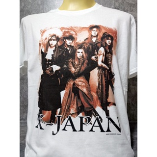 เสื้อวงนำเข้า X-Japan Yoshiki Hide Glam Metal Kiss s N Roses Metallica ACDC Style Vintage T-Shirt ผ้า ค่ะ