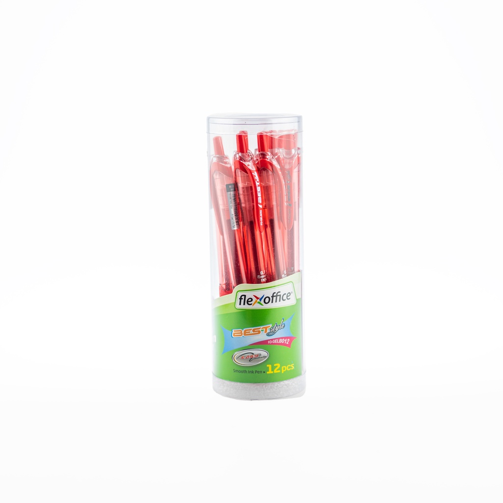 flexoffice-fo-gelb012-ปากกาลูกลื่น-0-7mm-สีน้ำเงิน-สีดำ-สีแดง-1-3ด้าม-ปากกาเขียนลื่นพิเศษ-เครื่องเขียน