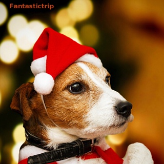 Fantastictrip หมวกซานต้าคลอส คริสต์มาส ขนาดเล็ก สําหรับสัตว์เลี้ยง สุนัข แมว