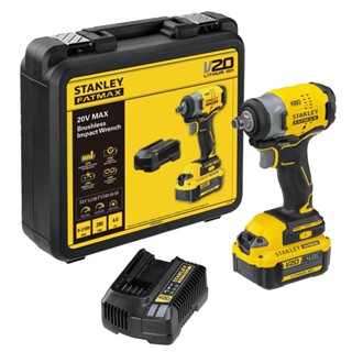 STANLEY บล็อคกระแทกไร้สาย ไร้แปรงถ่าน 1/2 นิ้ว 20V SBW910M1K-B1 พร้อมแบตเตอรี่ 4.0Ah