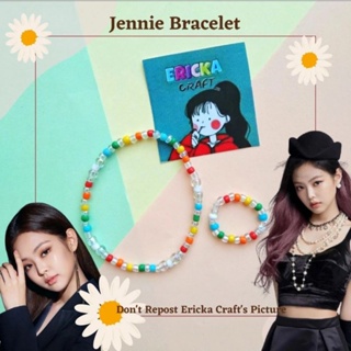Jennie BLACKPINK สร้อยข้อมือลูกปัด JENNIE BLACKPINK RING BRACELET KPOP IDOL KOREA BY ERICKA CRAFT