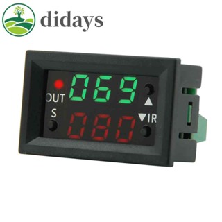 Days 12V T2401 โมดูลรีเลย์หน่วงเวลาหน่วงเวลารอบตัวจับเวลาดิจิตอล LED จอแสดงผลคู่