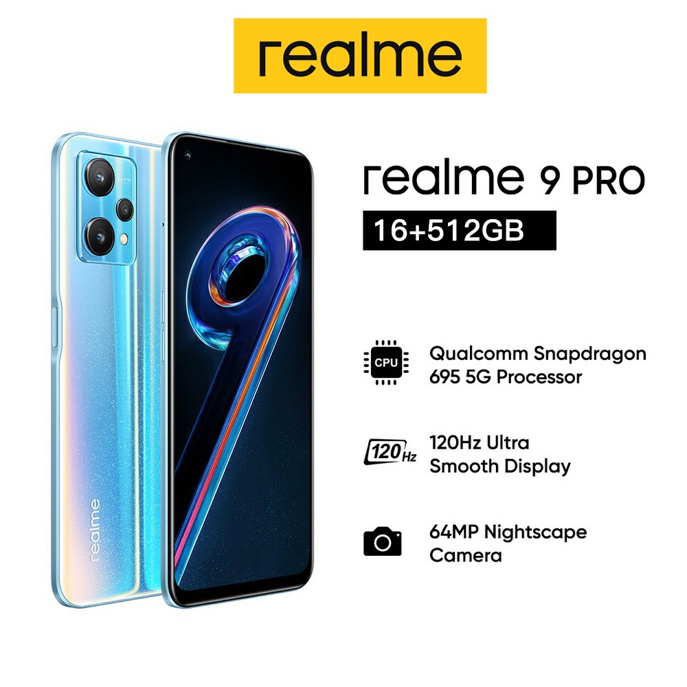 ภาพหน้าปกสินค้าRealme9 Pro โทรศัพท์มือถือ 6.7นิ้ว โทรศัพท์ 16+512GB โทรศัพท์ราคาถูก 5G Android สมาร์ทโฟน รองรับเกมส์ และแอพธนาคาร