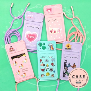 เคส Samsung A03 A12 A22(5G) A52(5G)เคสโทรศัพท์ฝาปิดเลนส์กล้องฝาสไลด์ เคสกันเลนส์กล้องใสการ์ดได้ มีสายคล้องปรับระดับได้