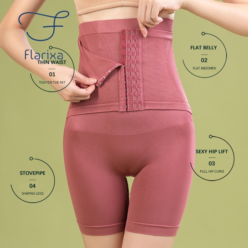 u-0055-จัดส่งรวดเร็ว-flarixa-กางเกงเก็บพุง-กางเกงสเตย์-3-ตะขอ-มีกันม้วน-กางเกงบ็อกเซอร์-เอวสูง-ไร้รอยต่อ-กระชับสัดส่วน-พลัสไซซ์-สําหรับผู้หญิง