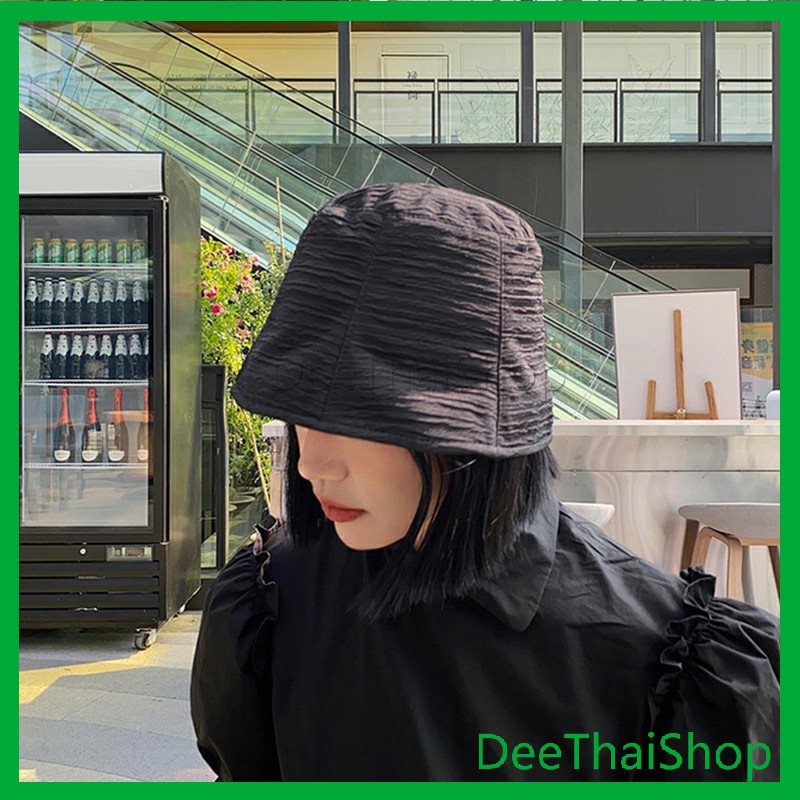 deethai-fashion-พร้อมส่งจากไทย-หมวกบัคเก็ต-ลายผ้าย่น-ดีไซญี่ปุ่นออกแบบ-หมวกแฟชั่น-หมวกแฟชั่น-bucket-hats