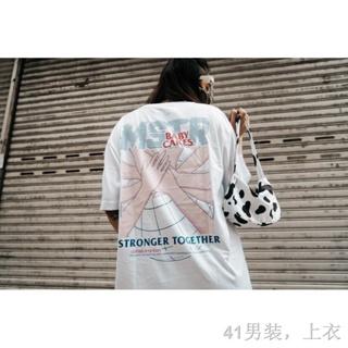 เสื้อยืดสําหรับผู้ชาย♗O.MSTR X BABYCAKES - WORLDWIDE (สีขาว) เสื้อยืดสําหรับผู้ชาย/เสื้อยืดสําห yTs