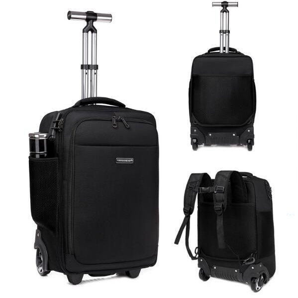 18 Inch Men Rolling backpack Bag 2 Wheels Wheeled Bag Women Carryon hand luggage Rolling Duffel