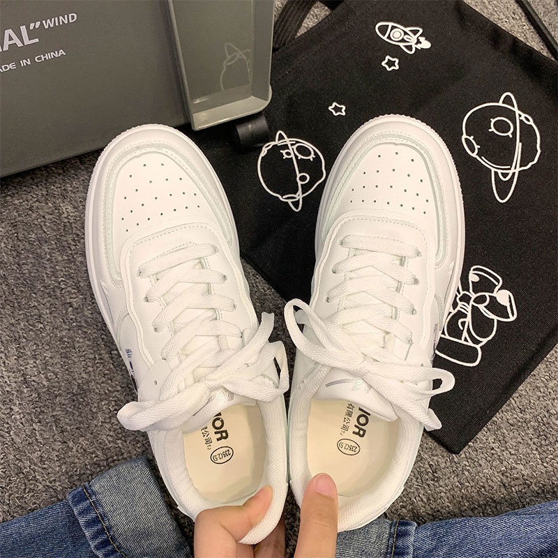 renben-รองเท้าสีขาวนักเรียนหญิงเวอร์ชั่นเกาหลี-instagram-รองเท้ากีฬาลําลองใหม่