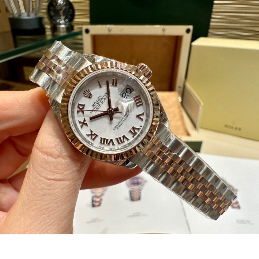 พรี-ราคา12500-rolex-datejust-นาฬิกา-ผู้หญิง-28mmสาย-ส-แตนเลส-นาฬิกาแบรนด์เนม