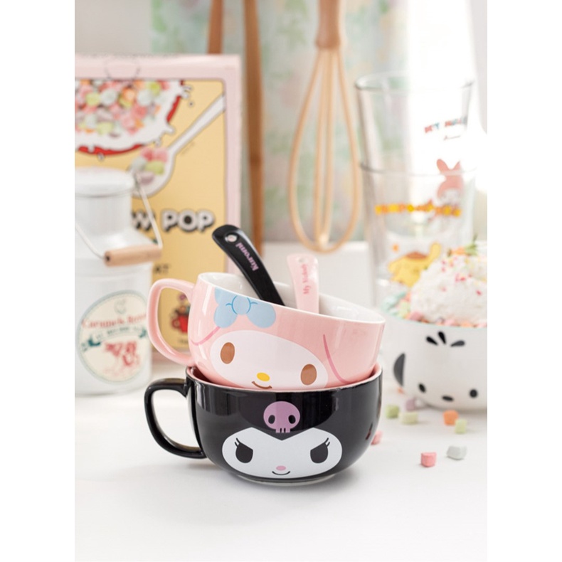 พร้อมส่ง-sanrio-cereal-bowl-spoon-set-ชุดชาม-ช้อน