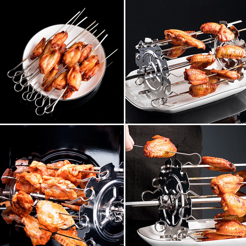 ที่ย่างบาร์บีคิวกรง-roaster-สแตนเลส-rotisserie-skewers-ตลับเข็มเตาอบเครื่องทำเคบับย่างอุปกรณ์ครัว