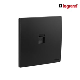 Legrand เต้ารับโทรศัพท์ RJ11 แบบ 1 ช่อง RJ11 สีดำ Telephone Socket รุ่นมาเรียเซนต์ | Mallia Senses |Matt Black |281160MB