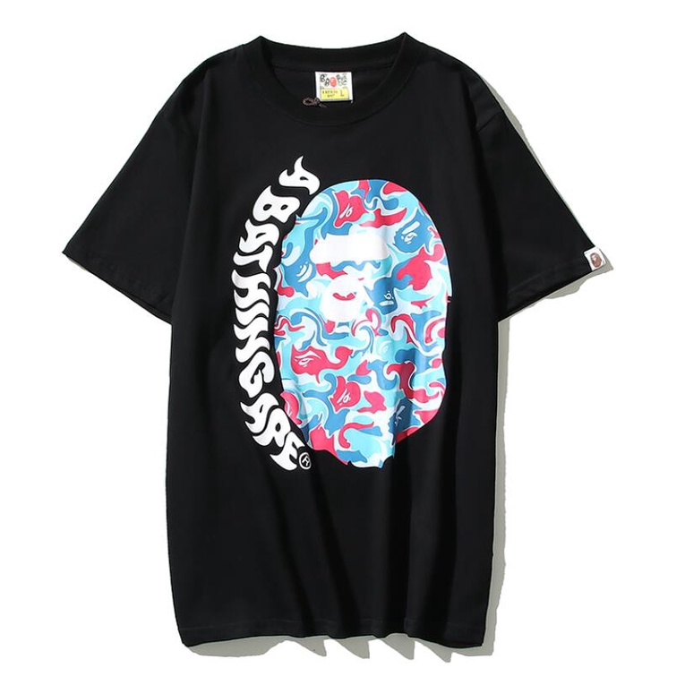 bape-เสื้อยืดแขนสั้น-ผ้าฝ้าย-พิมพ์ลาย-แฟชั่นสําหรับผู้ชาย-และผู้หญิง