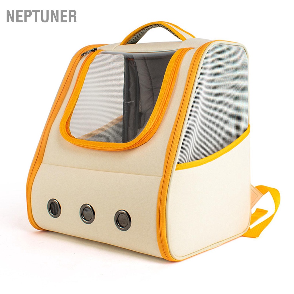 bneptuner-กระเป๋าเป้สะพายหลัง-สีส้มใส-ทําความสะอาดง่าย-สําหรับสัตว์เลี้ยง-แมว