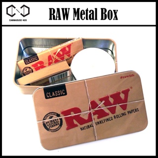 RAW Metal Box กล่องเหล็กอเนกประสงค์ขนาด RAW Metal Tin Box Reusable Storage Box กล่อง กระปุก เก็บของ ตลับเหล็ก