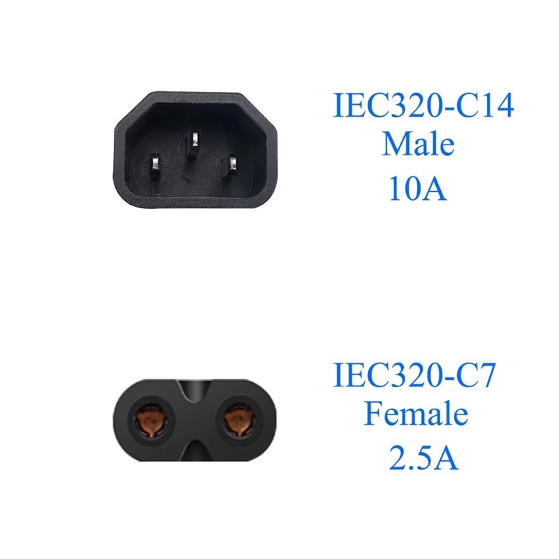 320-c14-to-c7อะแดปเตอร์-iec-c7-to-c14-ac-adapter-กาต้มน้ำ3-pin-c14ชาย-c7หญิงแปลงปลั๊ก-socket
