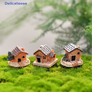 [Delicatesea] ตุ๊กตาเรซิ่น รูปบ้าน ขนาดเล็ก อุปกรณ์เสริม สําหรับตกแต่งสวน กลางแจ้ง สุ่มสี 1 ชิ้น