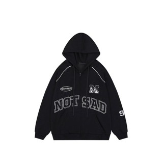 ใหม่ เสื้อกันหนาว เสื้อฮู้ดดี้ พิมพ์ลายตัวอักษร ปราสาท สีขาว สไตล์ฮิปฮอป ฮาราจูกุ เรียบง่าย แฟชั่น สําหรับผู้หญิง คู่รัก Y2K GNDO