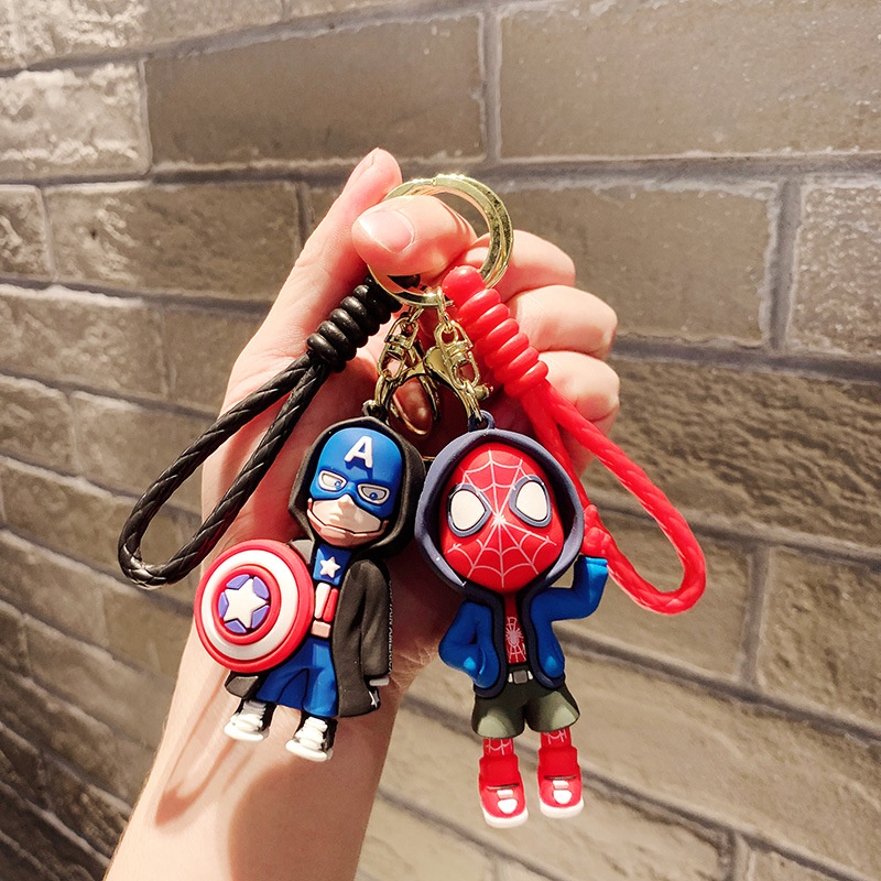 เครื่องประดับ-พวงกุญแจ-จี้ตุ๊กตาการ์ตูนอนิเมะ-avengers-spider-man-iron-man-ขนาดเล็ก