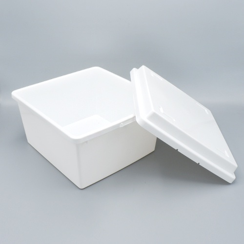 ไดโซ-กล่องพลาสติกรีไซเคิลพร้อมฝาสีขาว24x22x14ซม