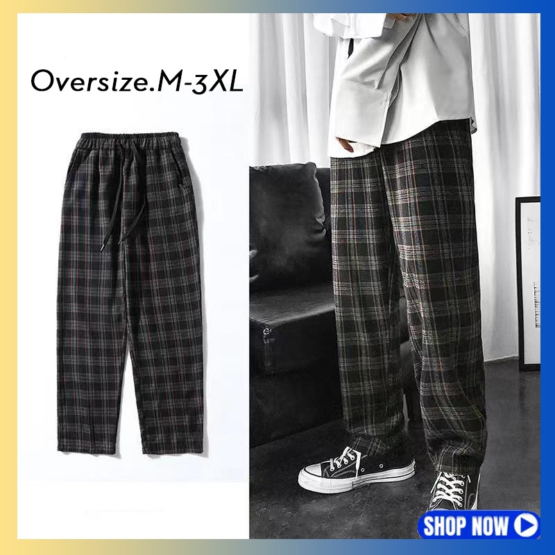 men-s-pants-plaid-pants-oversize-wide-leg-pants-floor-pants