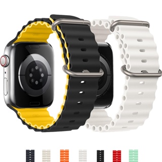 ภาพขนาดย่อของสินค้าสายนาฬิกาข้อมือซิลิโคน สําหรับ iwatch band 49 มม. 44 มม. 40 มม. 45 มม. 41 มม. 42 มม. 38 มม. iWatch series 7 6 4 5 3 se Ultra 8
