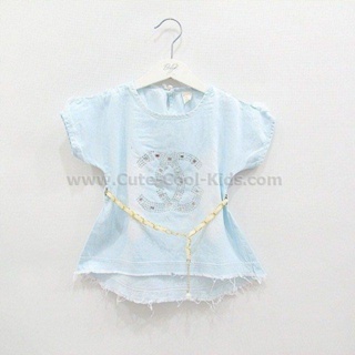 TSG-702 เสื้อยืดเด็กผู้หญิง สียีนส์ Size-130 (6-7Y)