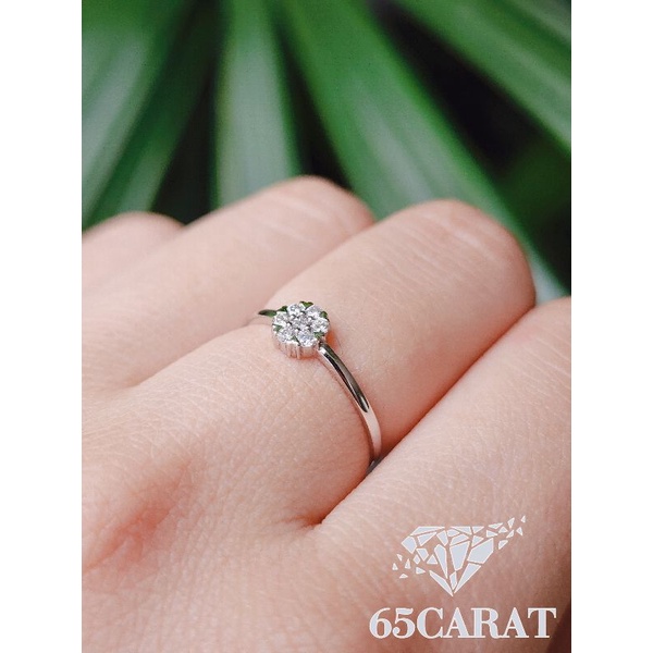 65carat-แหวนเพชรแท้-0-13กะรัต-แหวนกระจุกเพชรเบลเยี่ยมคัท-น้ำ100