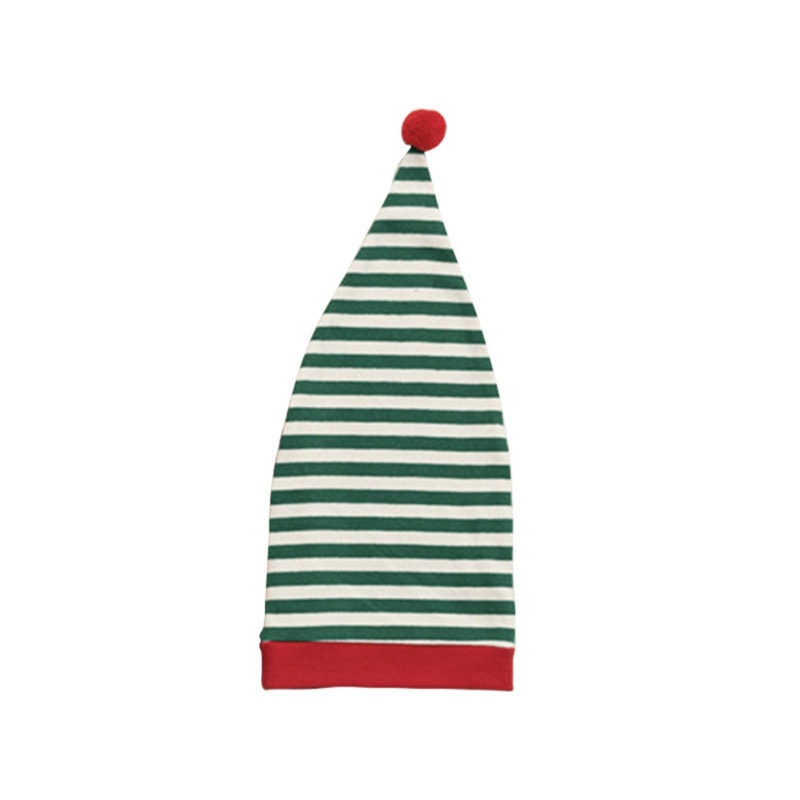 หมวกซานตาคลอส-ลายทาง-สีเข้ม-เหมาะกับฤดูหนาว-สําหรับเด็ก-ใส่ไปปาร์ตี้คริสต์มาส