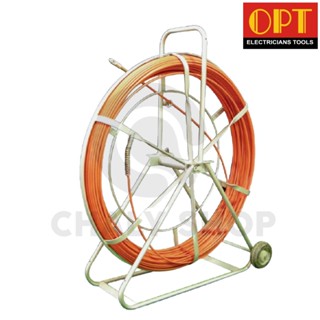 "OPT" F11120T ฟิชเทปไฟเบอร์กลาส พร้อมวงล้อ (FIBER GLASS FISH TAPE) ความยาว 120 เมตร