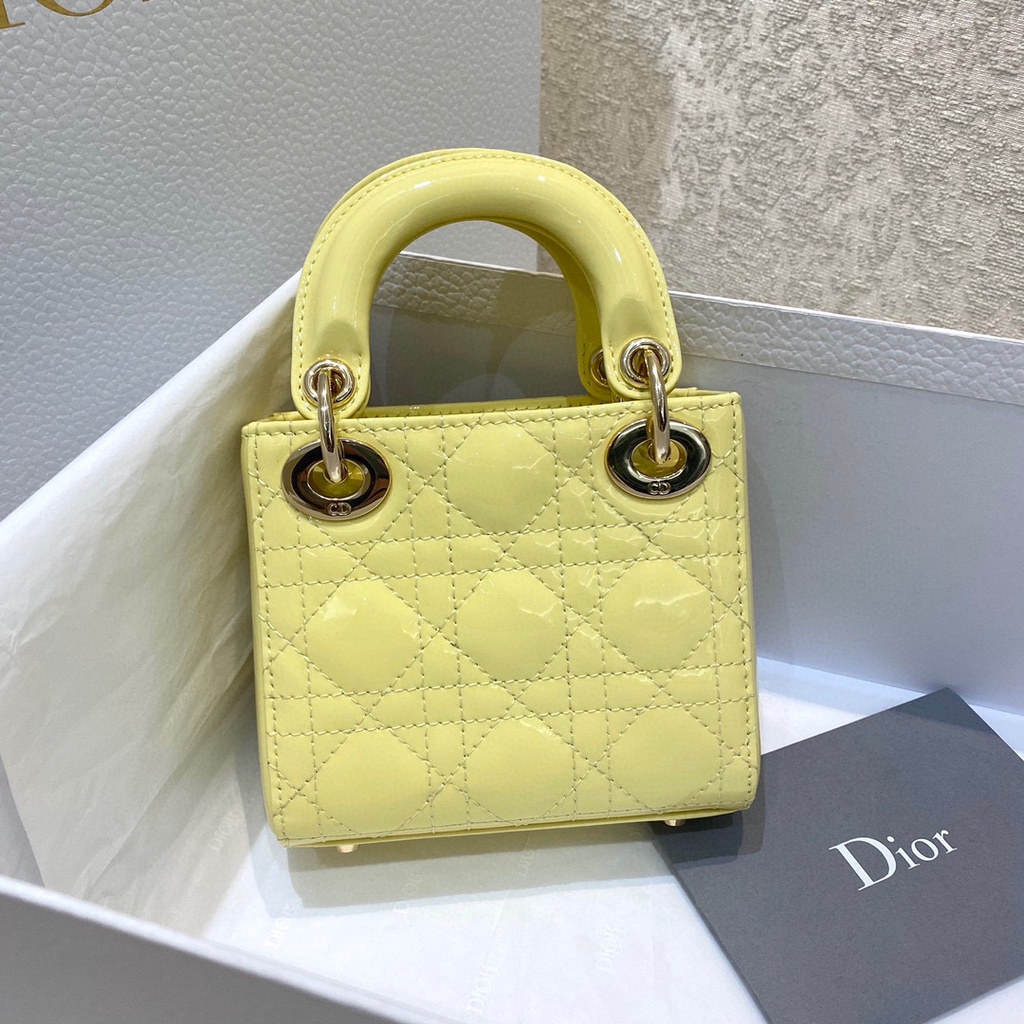 พรี-ราคา7900-dior-lady-micro-หนังแท้-กระเป๋าถือ-กระเป๋าสะพาย-กระเป๋าสะพายไหล่12-10-5cm