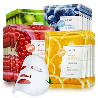 20pcs VENZEN Fruit Essence Facial Mask Moisturizing Anti-wrinkle Skincare Facial Masks Women Hydrating Facial Mask Skin