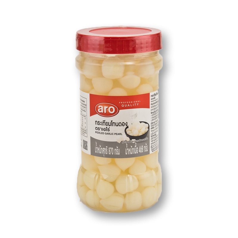 กระเทียมโทนดอง-ตราเอโร่-บรรจุ-870กรัม-aro-pickled-garlic-pearl