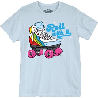 Roll With It Decorated Roller Skate T-Shirt เสื้อยืดเท่ เสื้อยืดเปล่า เสื้อยืดคอกลม