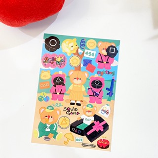 พร้อมส่ง // สติ๊กเกอร์Squid Game แบรนด์ happie.stickie 💖🌈
