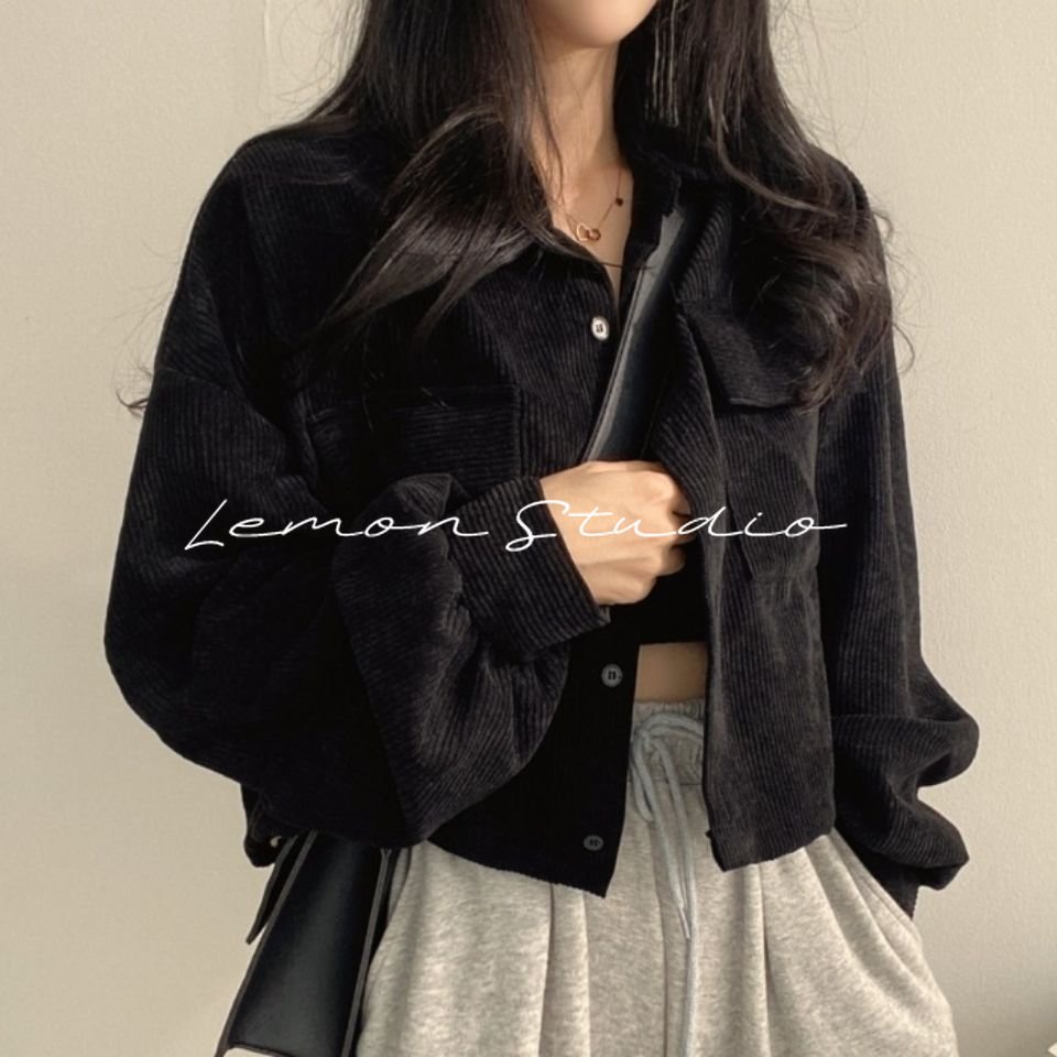 lemon-studio-เสื้อแจ็คเก็ตผ้าลูกฟูกสีทึบสไตล์เกาหลี-s-3xl-80115