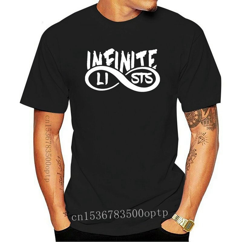 เสื้อยืดแขนสั้น-พิมพ์ลาย-infinite-lists-merch-infinite-แฟชั่นสําหรับผู้ชาย