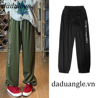 DaDulove💕 New Korean Version Ins Letter Printing Sports Pants Loose Elastic Casual Pants Fashion Womens Clothing