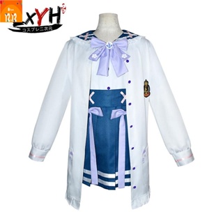 ♝∋Hololive Minato Aqua Vtuber เครื่องแต่งกายคอสเพลย์ การ์ตูนอะนิเมะ Cosplay Wig Costume Dress Woman