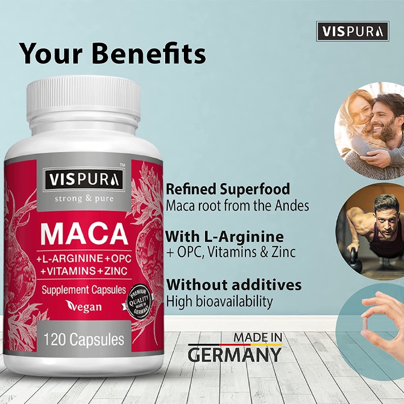 maca-root-capsules-5-000-มก-แอล-อาร์จินีน-วิตามินb6-b12-คปภ-และสังกะสี-สูตรเพิ่มพลังงาน-60-120-แคปซูล