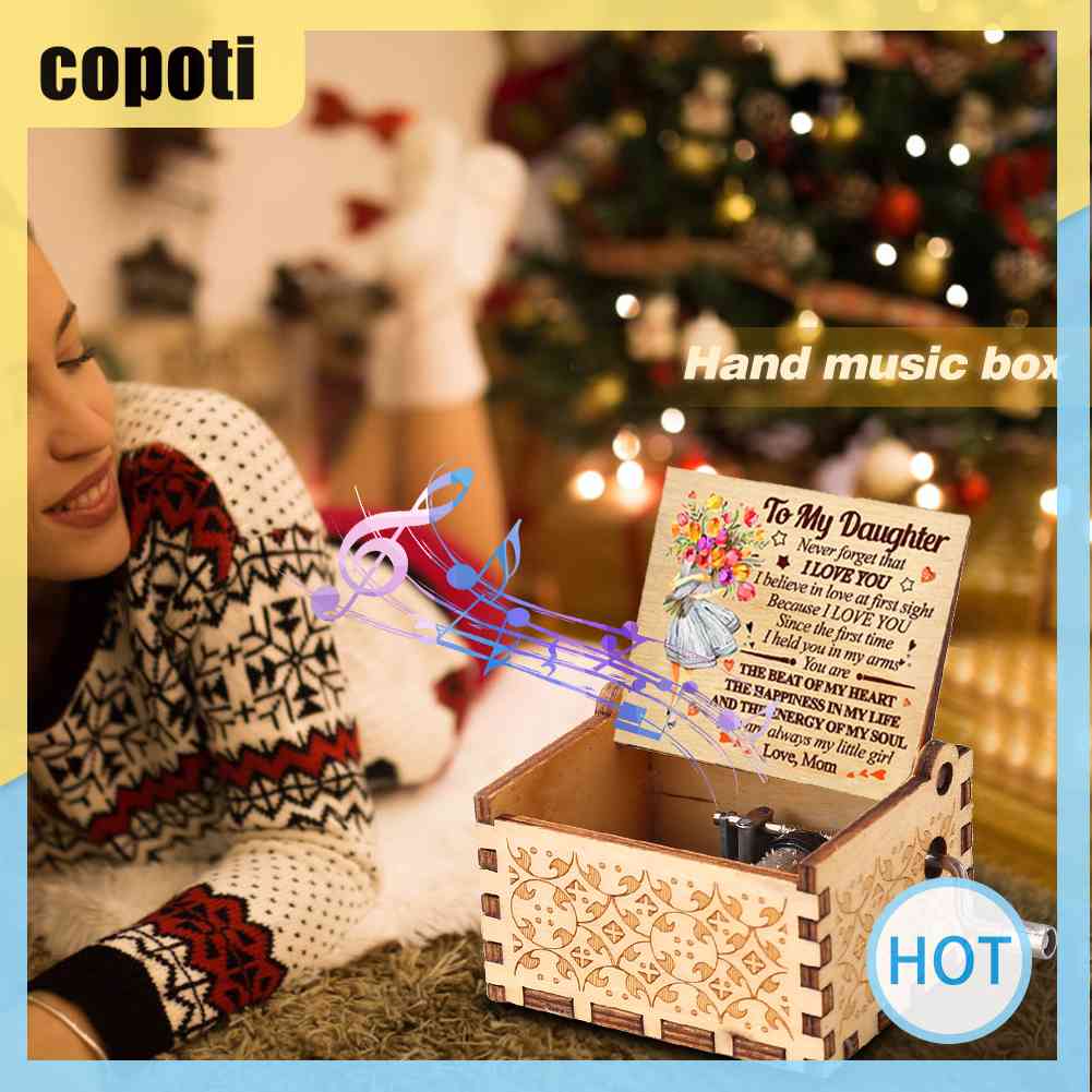 copoti-กล่องดนตรีไม้-รูปตัวอักษร-a-to-my-daughter-หมุนมือได้-สําหรับของขวัญ