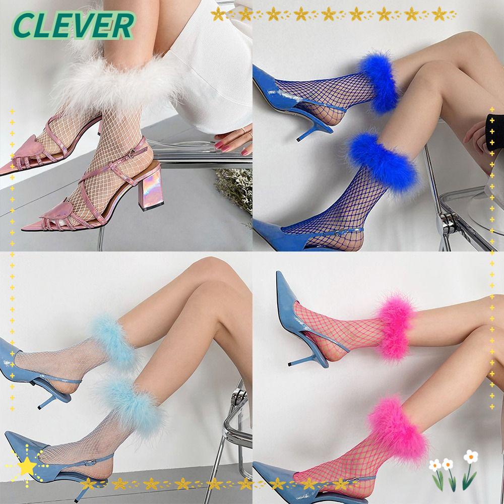 clever-ถุงเท้าคอสเพลย์-ขนเฟอร์เทียม-แบบกลวง-สําหรับปาร์ตี้-1-คู่