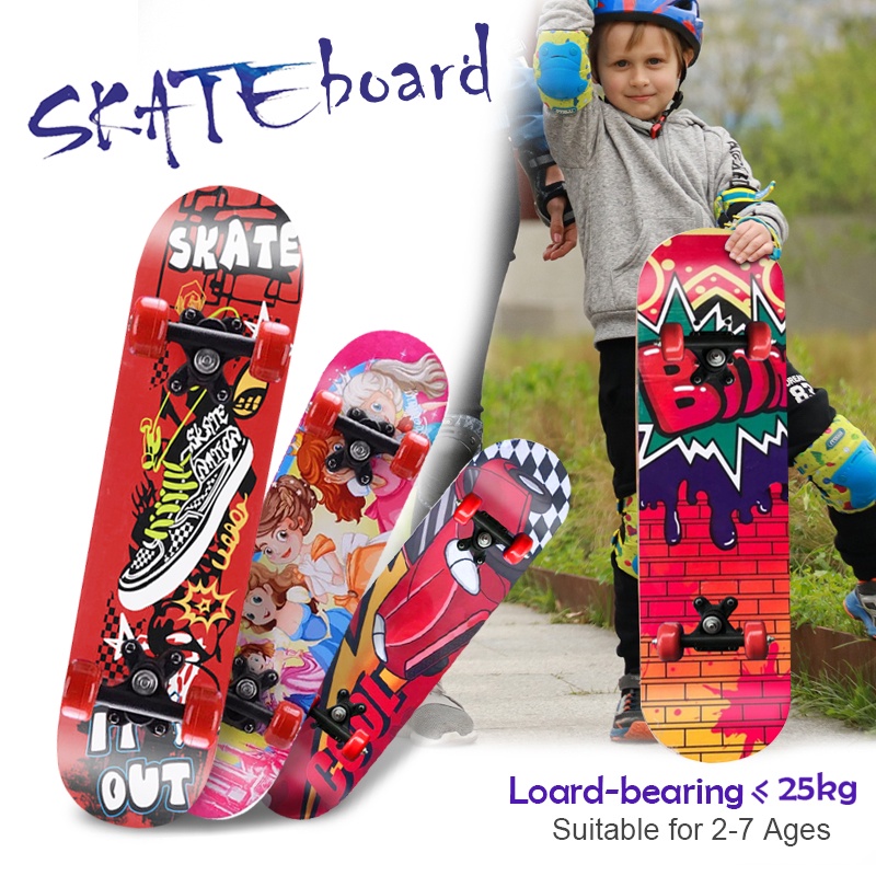 สเก็ตบอร์ด-skateboard-สเก็ตบอร์ด-4ล้อ-60cm-สำหรับผู้เริ่มเล่น-หัดเล่น-รับน้ำหนักได้ถึง50-กิโลกรัม