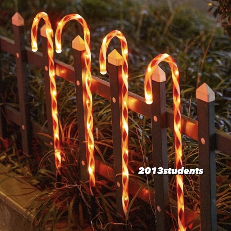 ไฟแสงอาทิตย์ไม้เท้าคริสต์มาส-ไฟคริสต์มาส-ไฟปีใหม่-ไฟจัดสวน