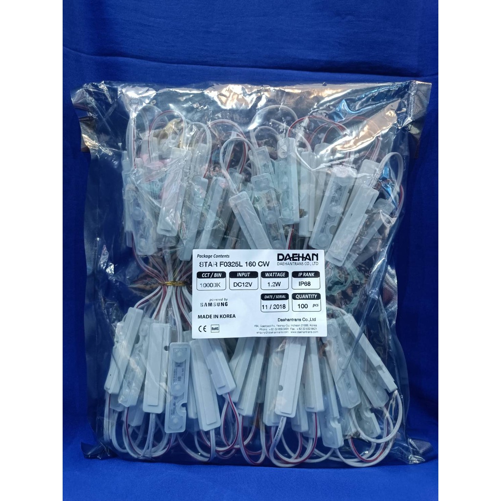 ไฟป้าย led module โมดูล Samsung chip 12V 1.2Watt แสงขาว10000Kกันน้ำ ...